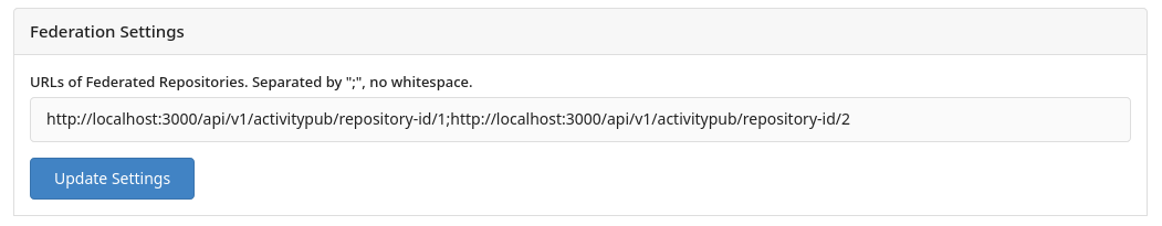 Federation settings in repo.